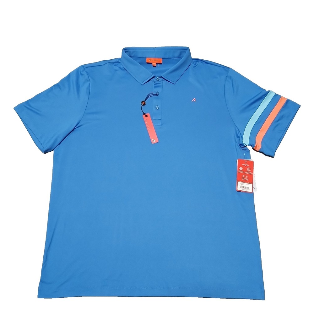 Redvanly Heyward Mens Golf Polo‎ Shirt Marine Blue Stretch Short Sleeve Size XXL